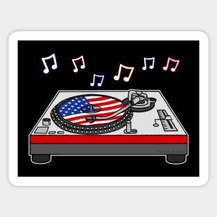 4th July DJ USA Flag Music Producer Sticker